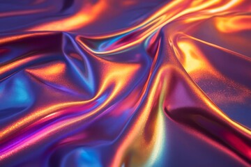 Obraz premium Iridescent fabric with vibrant color shifts.