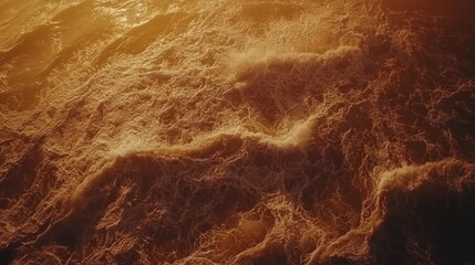 Golden Sunset Waves Ocean Foam Texture