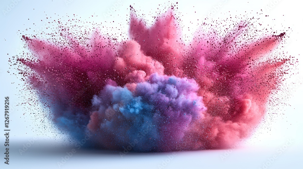 Aufkleber a vibrant explosion of colored powder creating a dynamic visual effect.