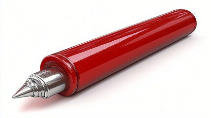 Red pen, writing, office, white background, stationery