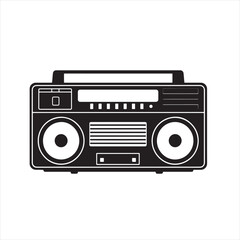 Minimalist Boombox Silhouette Icon