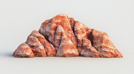 Red rock formation, desert landscape, 3D render, game asset