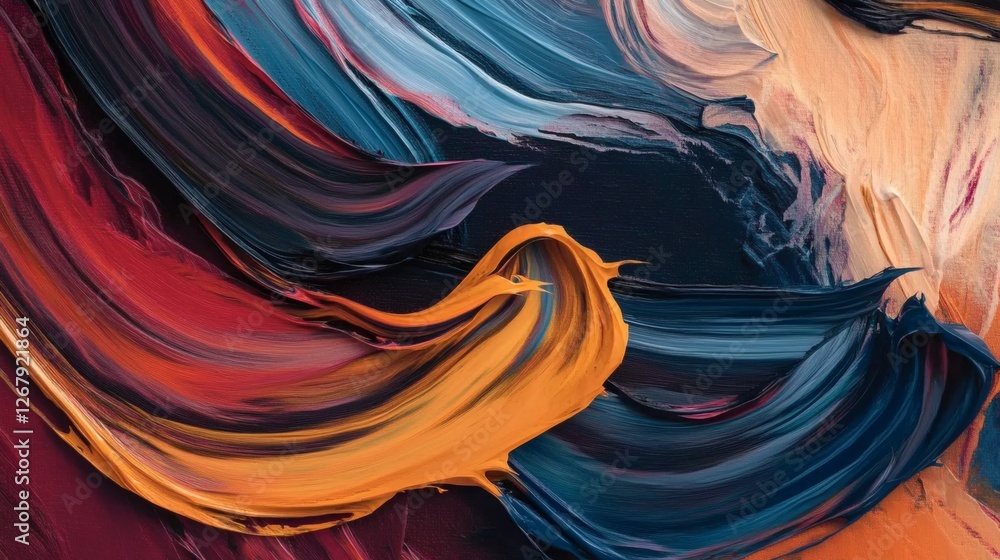 Poster colorful abstract art with swirling lines and vibrant hues in an artistic display. generative ai