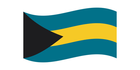 Flag of Bahamas. National symbol in official colors. Template icon. Abstract vector background.