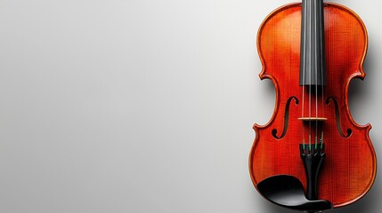 Fototapeta premium Violin on light gray background
