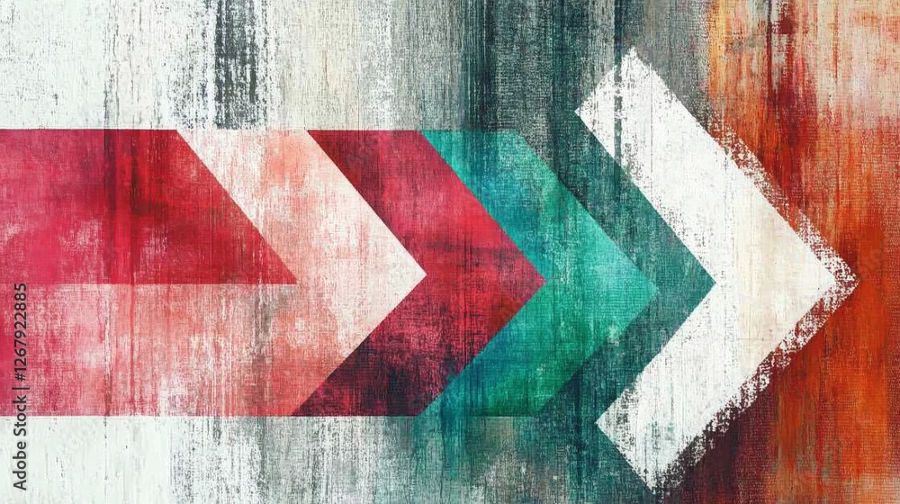 Aufkleber colorful abstract arrows guide the viewer through a textured background. generative ai