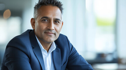 Obraz premium Portrait of an Indian businessman, Copy space, Indian CEO
