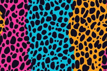 Obraz premium Seamless leopard pattern, neon colours.