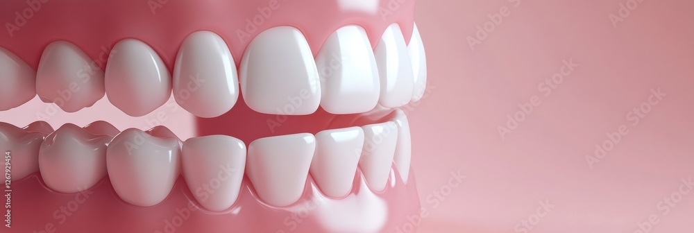 Poster Results of whitening treatment with before and after comparison of teeth showcasing improved brightness and color. Generative AI
