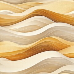 Obraz premium Seamless Pattern - Abstract Wave Pattern in Beige and Gold