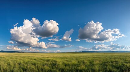 Obraz premium wide Open prairie Landscape under a Cloudy Sky