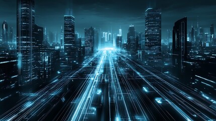 Fototapeta premium A High-Tech Power Grid Utilizing Renewable Energy for a Greener, More Efficient, and Sustainable Energy System