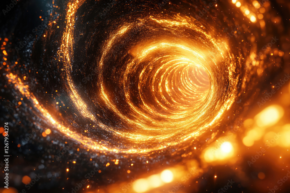 Poster a swirling vortex of fiery particles creates a mesmerizing tunnel of light and energy, leading into 