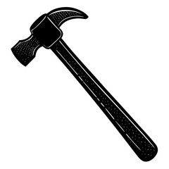 hammer black silhouette vector, Simple silhouette Design vector icon with white background.