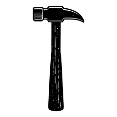 hammer black silhouette vector, Simple silhouette Design vector icon with white background.
