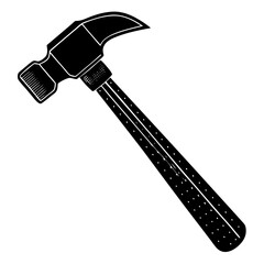 hammer black silhouette vector, Simple silhouette Design vector icon with white background.