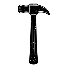hammer black silhouette vector, Simple silhouette Design vector icon with white background.