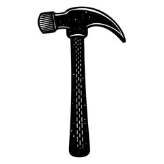 hammer black silhouette vector, Simple silhouette Design vector icon with white background.