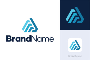 Letter A with shape triangle logo, Simple modern logo for technology or identity business, creative agency, architecture design studio, startup looking bold brand identity, initial letter AE EA logo.