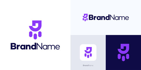 Dog paw logo, Dog or cat monogram paw print vector illustration, Pet Logo design, Best used for pet care, pet-friendly logo.