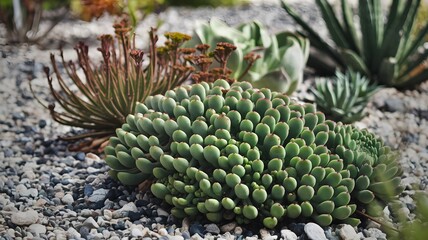 Fototapeta premium Sedum in a dry, sunny garden.