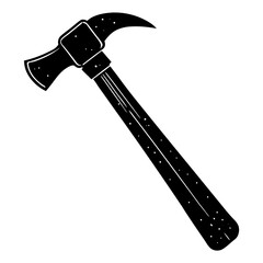hammer black silhouette vector, Simple silhouette Design vector icon with white background.
