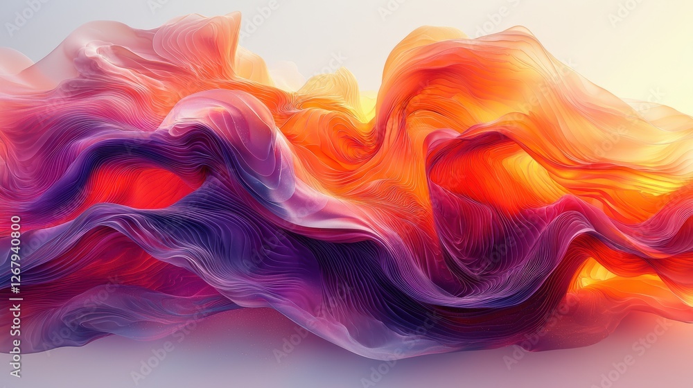 Poster abstract flowing waves in vibrant colors create a dynamic visual experience.