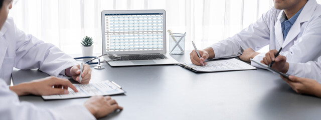 Accounting software on computer screen showing financial statement spreadsheets and account balance of corporate business offer accountant a fine calculation accounting brisk