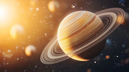 Naklejka premium Saturn rings space sun cosmic background