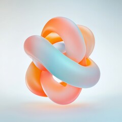 Abstract Gradient Knotted Shape on White Background