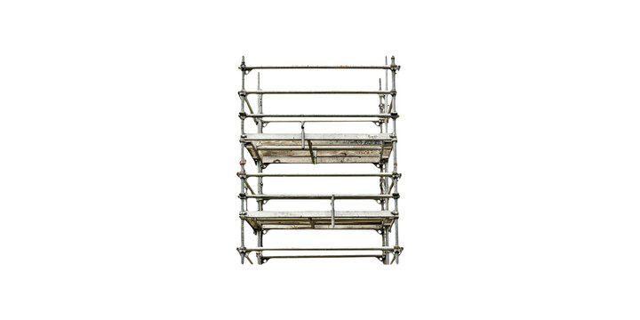 Construction scaffolding structure isolated on transparent background