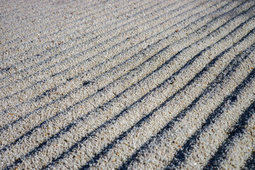 Relief texture of Japanese garden sand
