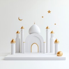 Ramadan Kareem Mosque with Golden Details