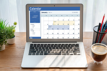 Fototapeta premium Calendar on computer software application for schedule planning for personal organizer and online business snugly