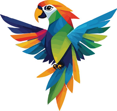 Colorful Parrot Illustration vector design, Parrot logo and icon Design, Parrot vector design