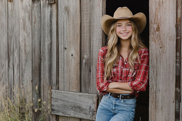 cowgirl in cowboy hat
