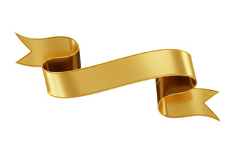 Elegant Golden Ribbon Banner with 3D Effect