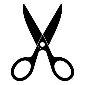 recommend clip art: scissor black silhouette vector, Simple silhouette Design vector icon with white background. 