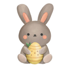 Cute easter bunny with egg