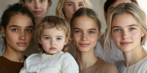 Obraz premium Elegant Multigenerational Family Portrait with Natural Beauty