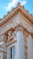 Obraz premium Elegant greek corinthian facade high resolution hd photo