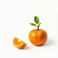 Minimalist composition of isolated dancy tangerine, plain, clean