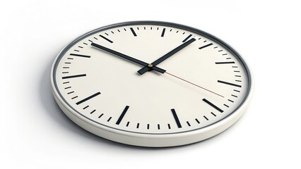 Modern Wall Clock, Isolated on White Background, Time Management, Clock Design , timepiece, schedule