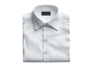 Folded white dress shirt with buttons and collar, perfect for formal wear