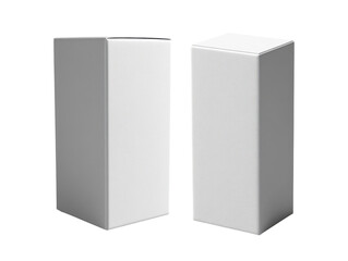 Minimalist white packaging boxes for branding and design projects