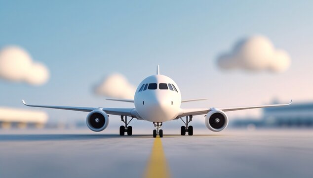 Airplane, Cartoon Airplane, Airplane Taking Off, Airport, Cartoon, Background Image, Travel, Trip, Propeller, Sky, Soaring, Flying, Takeoff, Landing, Illustration, Terminal, Minimalist, Minimalist Sty