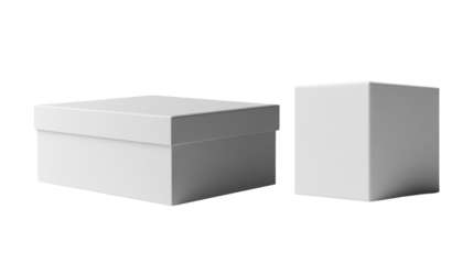White box and container, minimalistic design, packaging concept