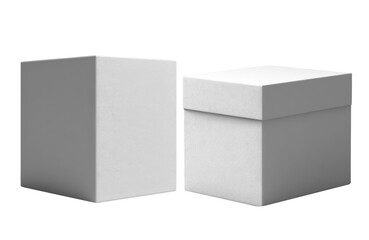 Minimalist white boxes for packaging or storage, perfect for gifts or products