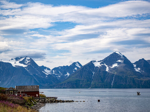 Spectacular landscape in Burfjord. Province of Troms og Finnmark, Norway.