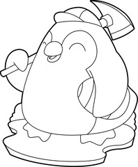 Penguin Easter Miner Animal Vector Graphic Art Illustration